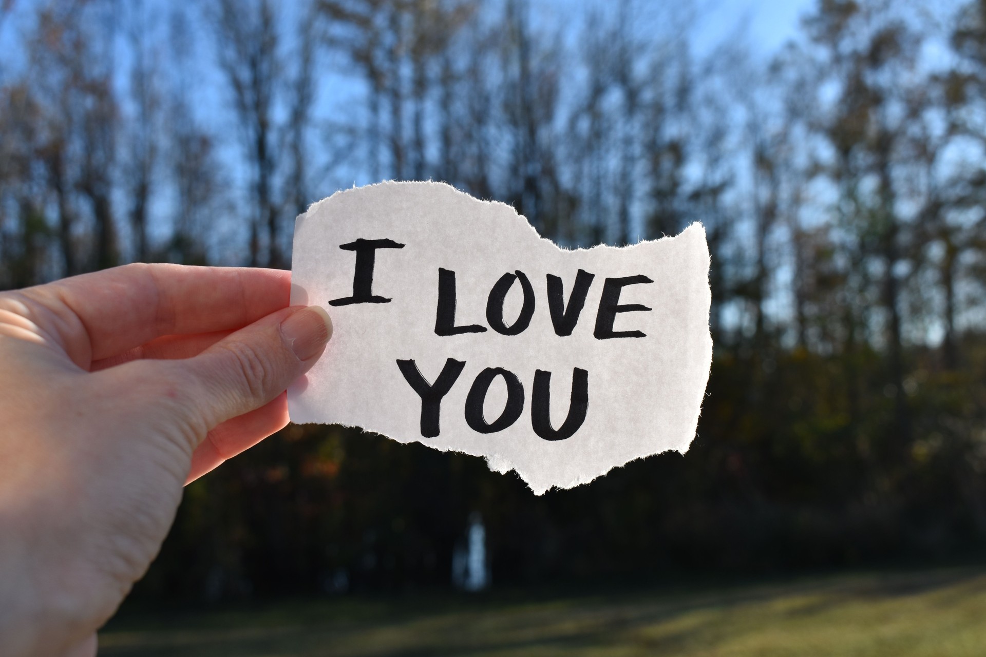 I love you hand written note